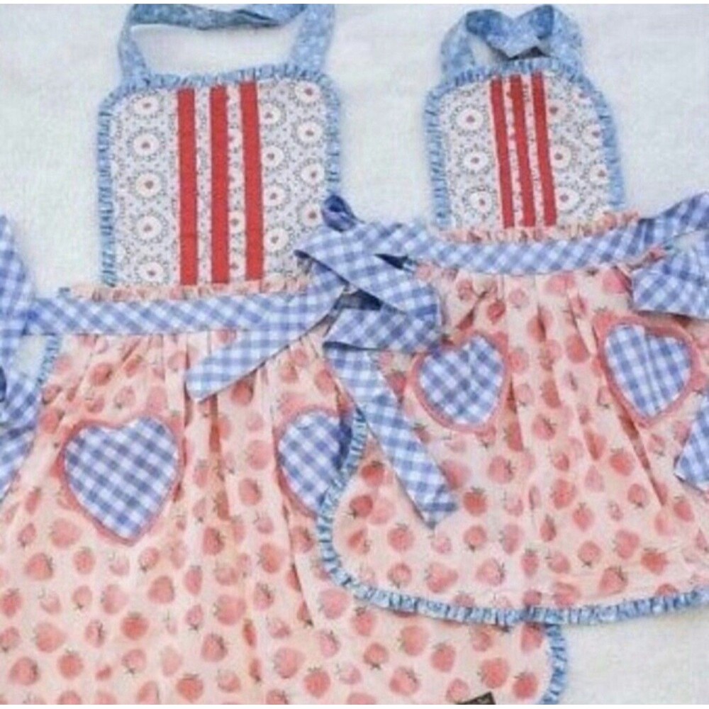 Matilda Jane Mommy And Me Strawberry Cooking Aprons Set Of 2 Adult & Child